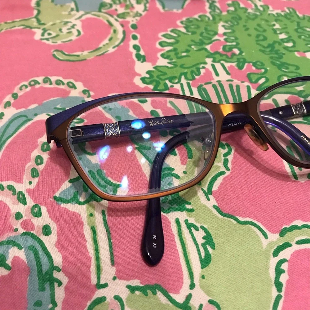 Lilly Pulitzer brown and navy Ryder eyeglasses - Picture 5 of 9